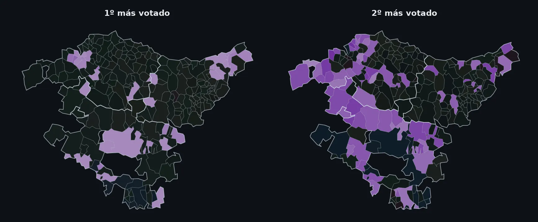 Municipios de Euskadi donde Podemos fue la fuerza más votada y la segunda más votada en las generales de diciembre de 2015