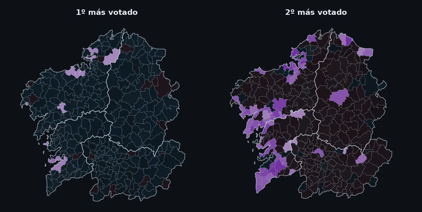 Municipios de Galicia donde En Marea fue la fuerza más votada y la segunda más votada en las generales de diciembre de 2015